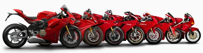 Les 7 générations de Superbike Ducati - Cliquez pour agrandir