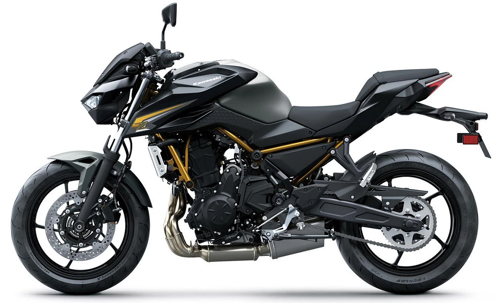 Une Kawasaki Z 650 S 2026 en vue de profil