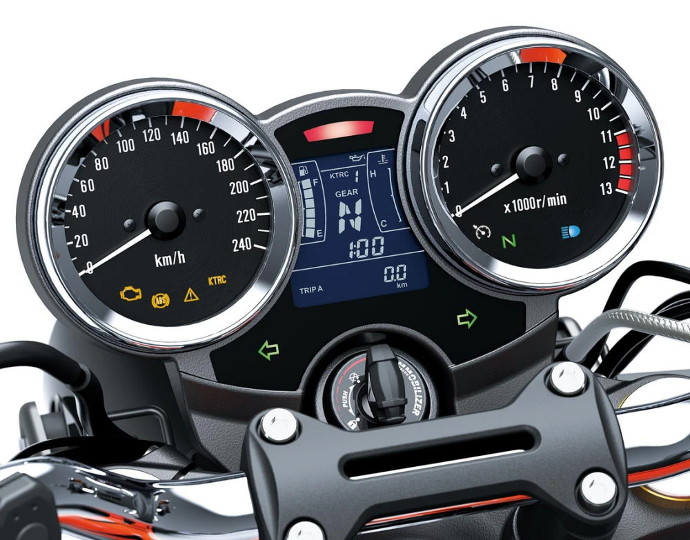 Le tableau de bord de la Kawasaki Z 900 RS