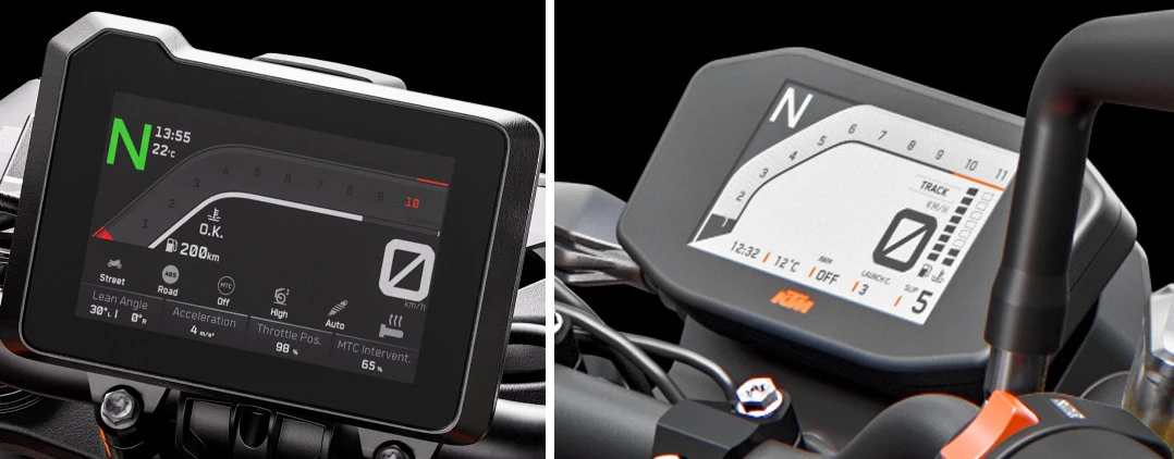Compteur TFT de la nouvelle et de l'ancienne 790 Duke