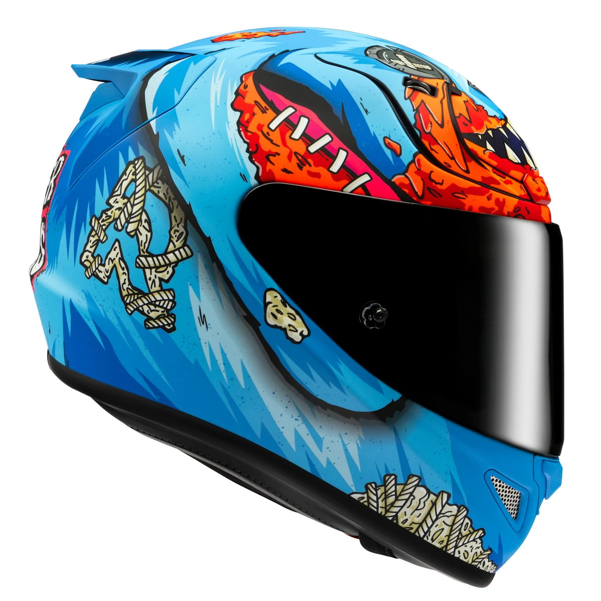 Un casque HJC RPHA 12 Call od Duty Mr. Peeks bleu