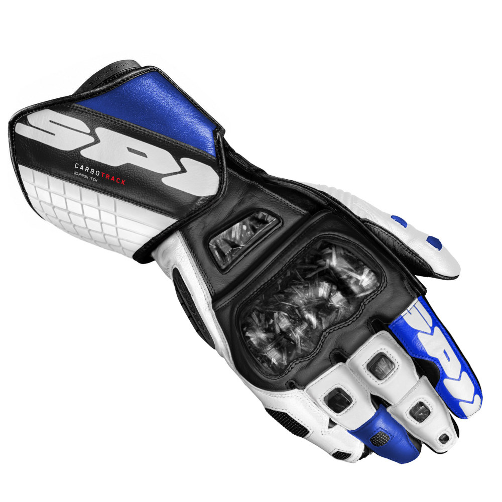 Guantes de moto Racing Spidi Carbo Track Evo en dos colores: negro y rojo, con refuerzos Warrior
