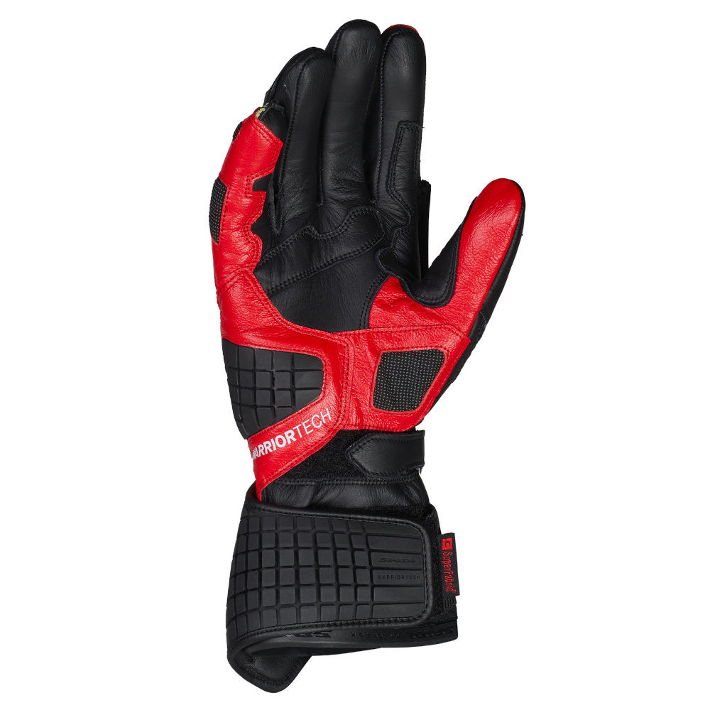 El interior del guante de moto Racing Spidi Carbo Track Evo en los colores negro y rojo