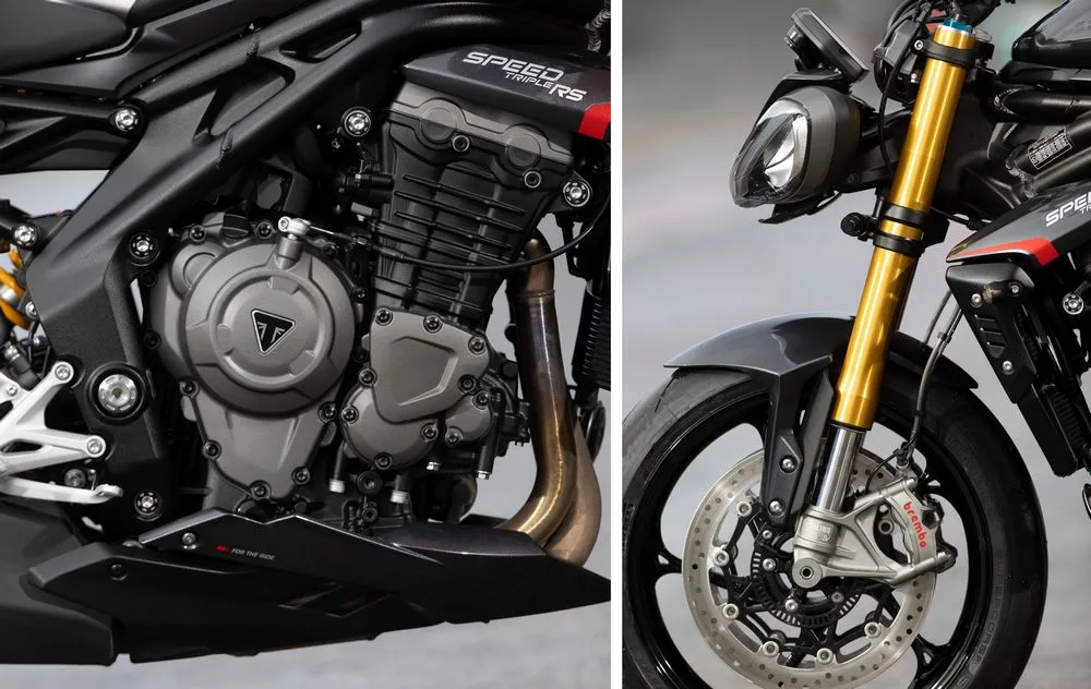Essai de la Triumph 1200 Speed Triple RS 2025 - un bel équipement
