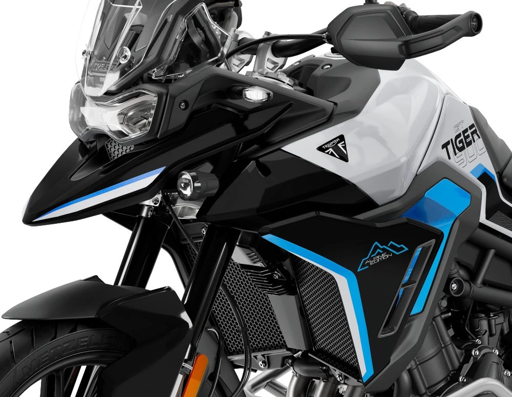 La partie avant de la Triumph Tiger 900 Alpine Edition 2026