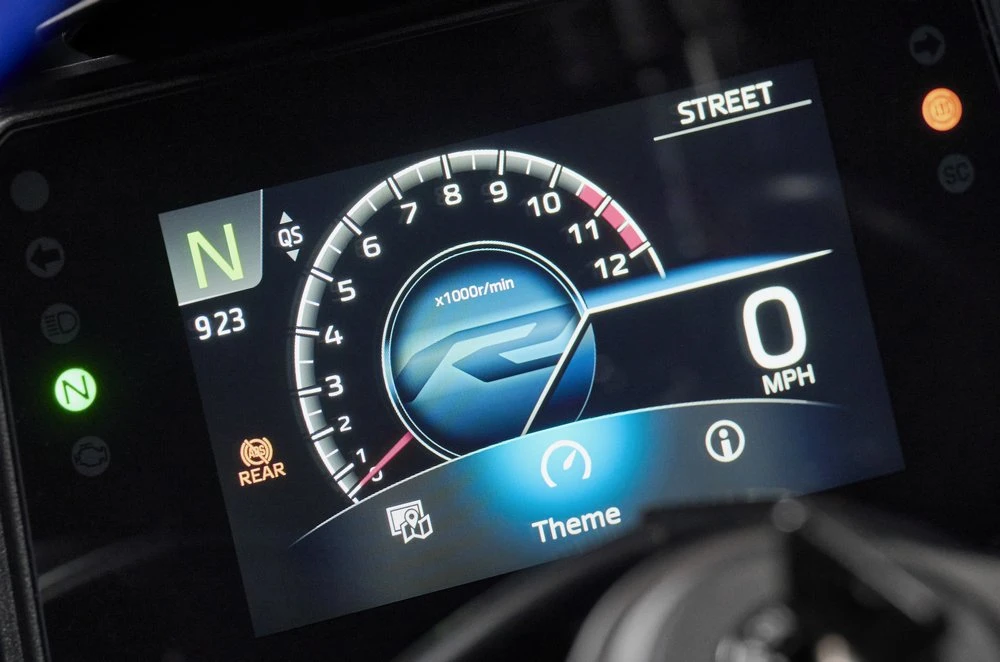 Le tableau de bord de la Yamaha 700 R7 de 2026.